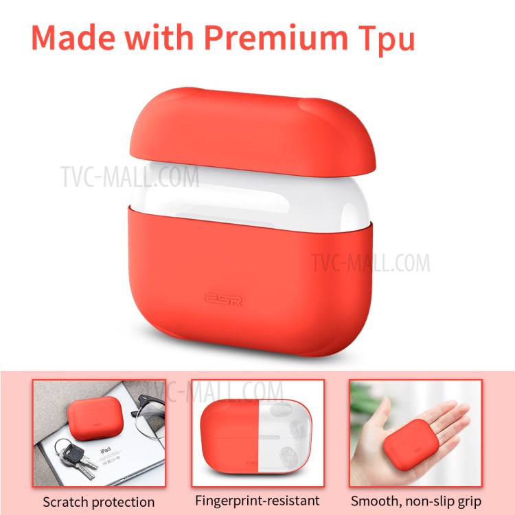 ESR Breeze Plus Series TPU Protective Cover Case for AirPods Pro - Red-2