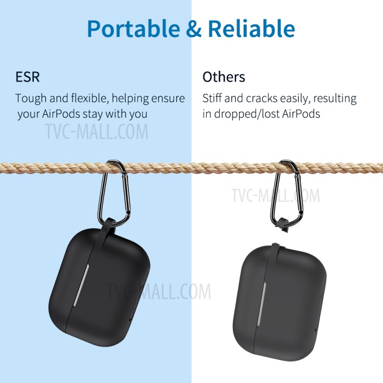 ESR Silicone Protective Cover Case for AirPods Pro - Black-3