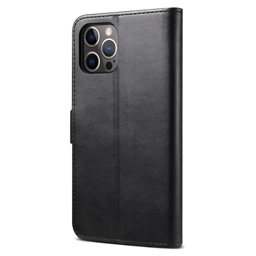 GUSSIM Full Protective Magnetic Clasp Leather Phone Wallet Case for iPhone 12 Pro Max 6.7 inch - Black-3