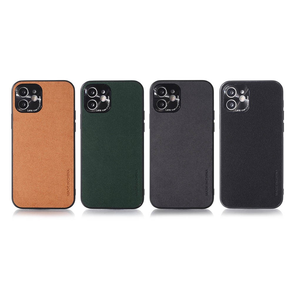 Precise Cut-Out Microfiber Leather Coated Soft TPU Phone Case for iPhone 12 mini 5.4 inch - Brown-10