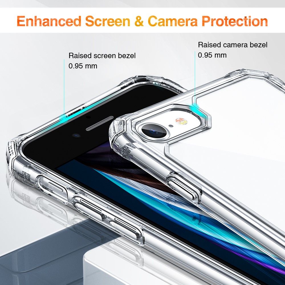 Air Armor Series Scratch-Resistant Hard PC Back + Soft TPU Frame Clear Hybrid Phone Case for iPhone 7/8/SE (2nd Generation) - Transparent-5