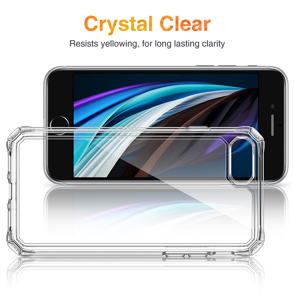 Air Armor Series Scratch-Resistant Hard PC Back + Soft TPU Frame Clear Hybrid Phone Case for iPhone 7/8/SE (2nd Generation) - Transparent-6