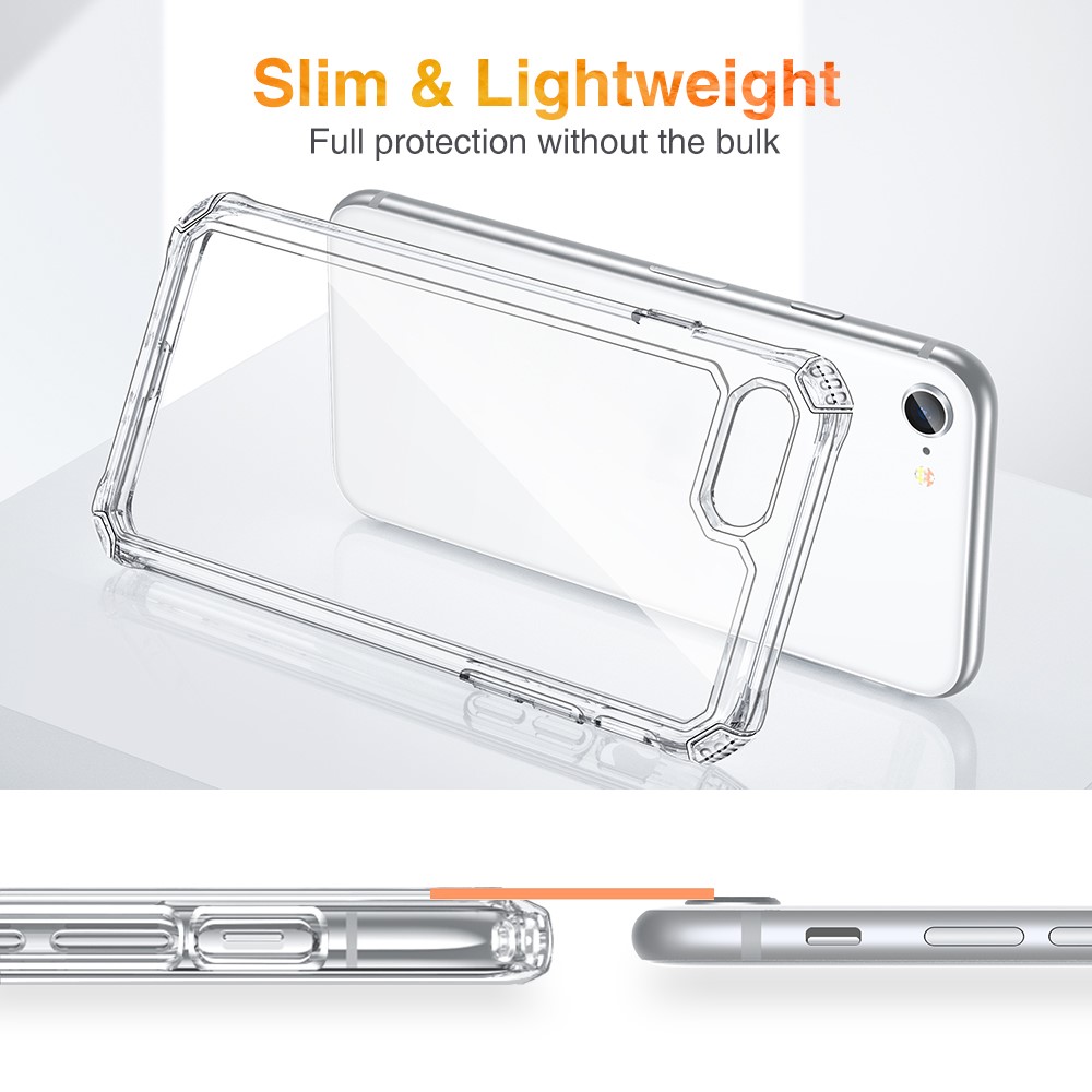 Air Armor Series Scratch-Resistant Hard PC Back + Soft TPU Frame Clear Hybrid Phone Case for iPhone 7/8/SE (2nd Generation) - Transparent-7
