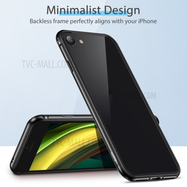 ESR Aluminum Alloy + TPU Phone Frame Bumper Protector Edge Guard for iPhone 7/8/SE (2nd Generation) - Black-3