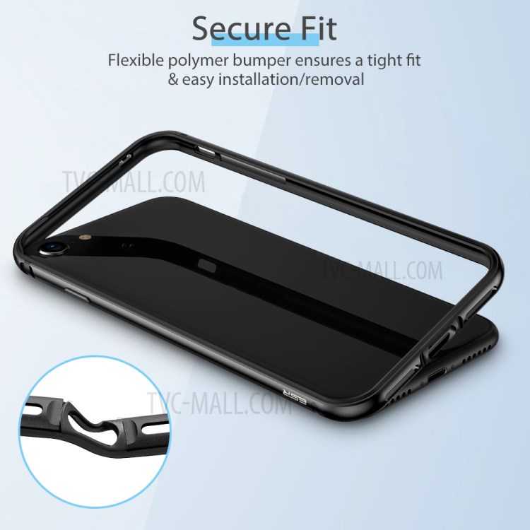 ESR Aluminum Alloy + TPU Phone Frame Bumper Protector Edge Guard for iPhone 7/8/SE (2nd Generation) - Black-6