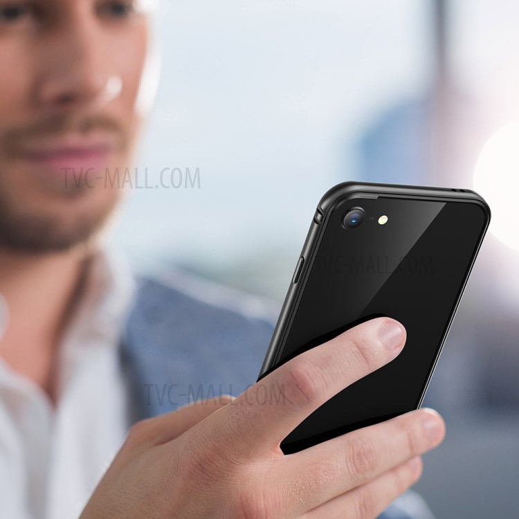 ESR Aluminum Alloy + TPU Phone Frame Bumper Protector Edge Guard for iPhone 7/8/SE (2nd Generation) - Black-9