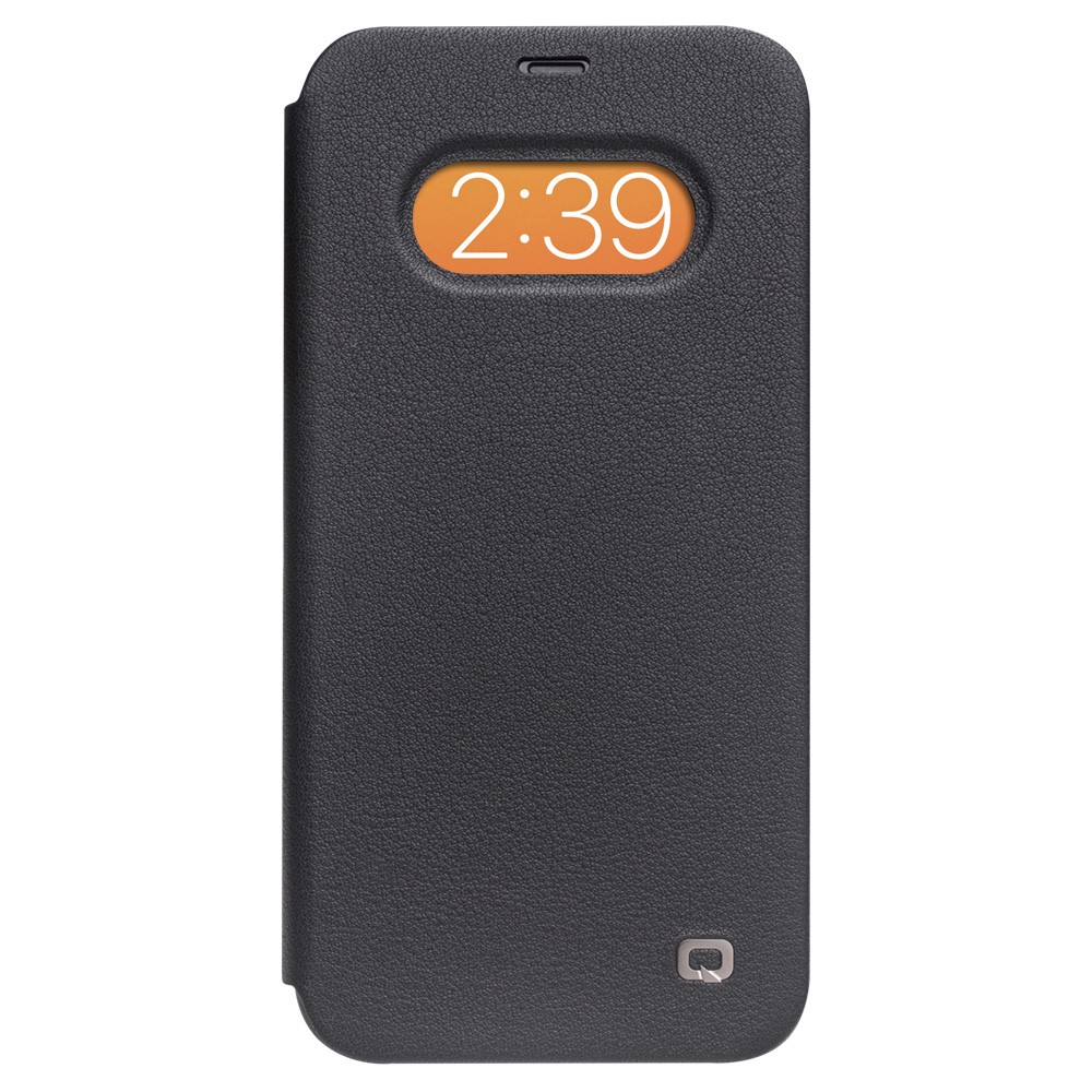 QIALINO Classic Style Ultra Thin Premium Genuine Leather Flip Folio Shockproof Case for iPhone 12 Pro Max 6.7 inch - Black-2