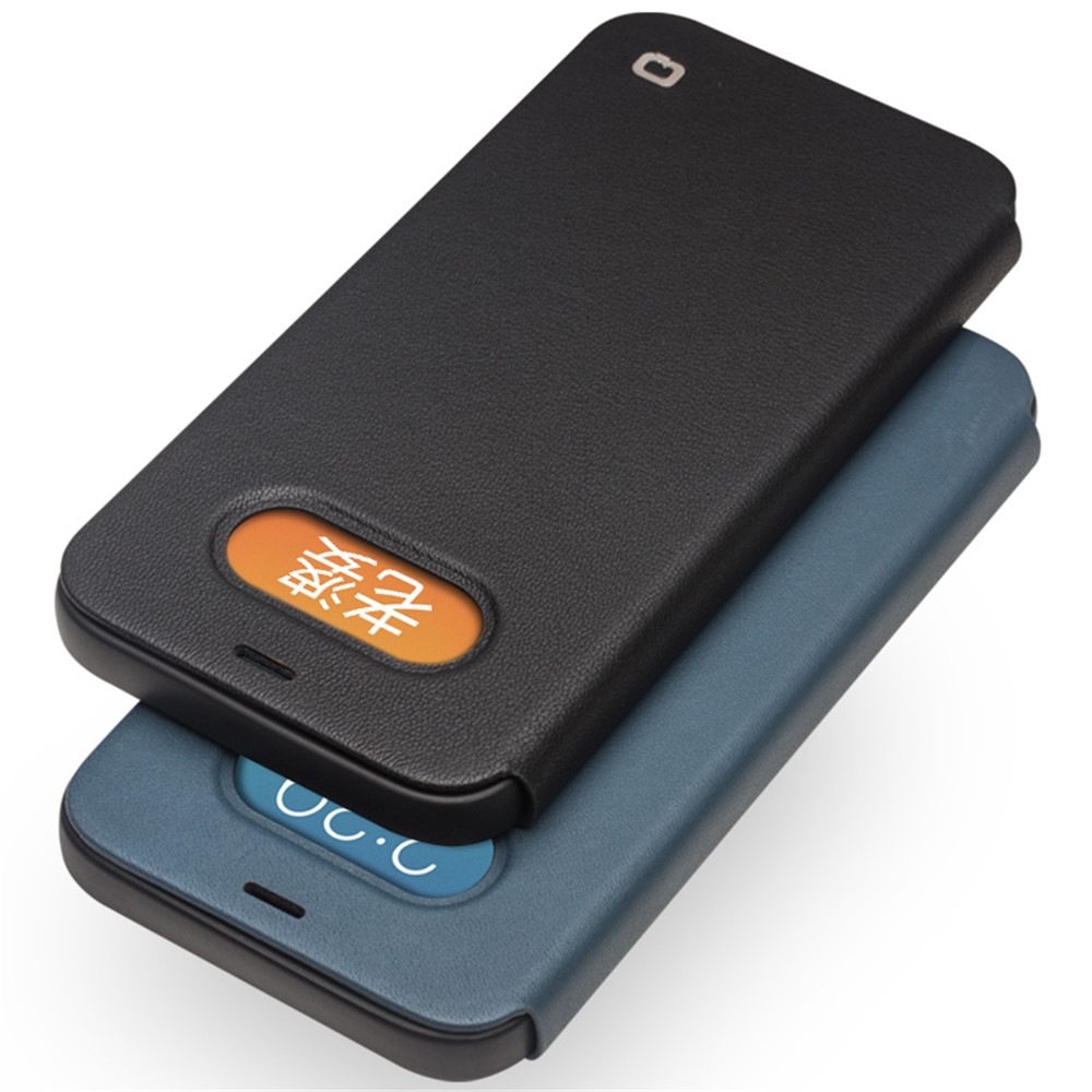 QIALINO Classic Style Ultra Thin Premium Genuine Leather Flip Folio Shockproof Case for iPhone 12 Pro Max 6.7 inch - Black-3