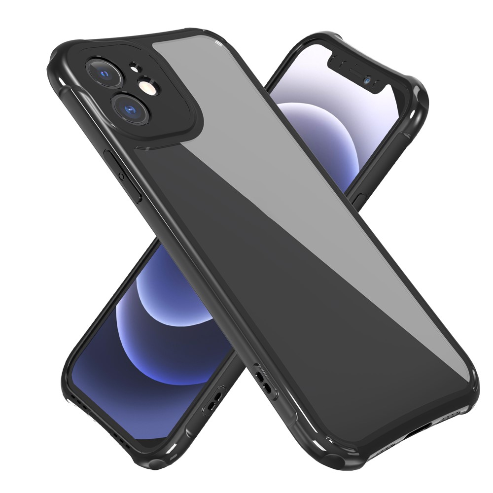 LEEU DESIGN Precise Hole-Opening Hard PC Back + Soft TPU Frame Case for iPhone 12 mini 5.4 inch - Black-7