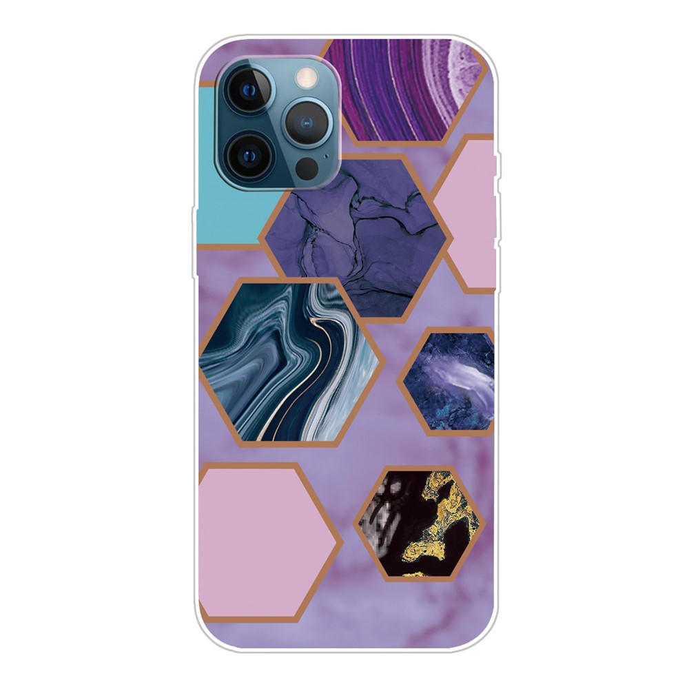 Compre Cascara Trasera De Tpu Flexible De Patron De Marmol Multi Color Para Iphone 13 Pro Max 6 7 Pulgadas Estilo Q En China Tvc Mall Com