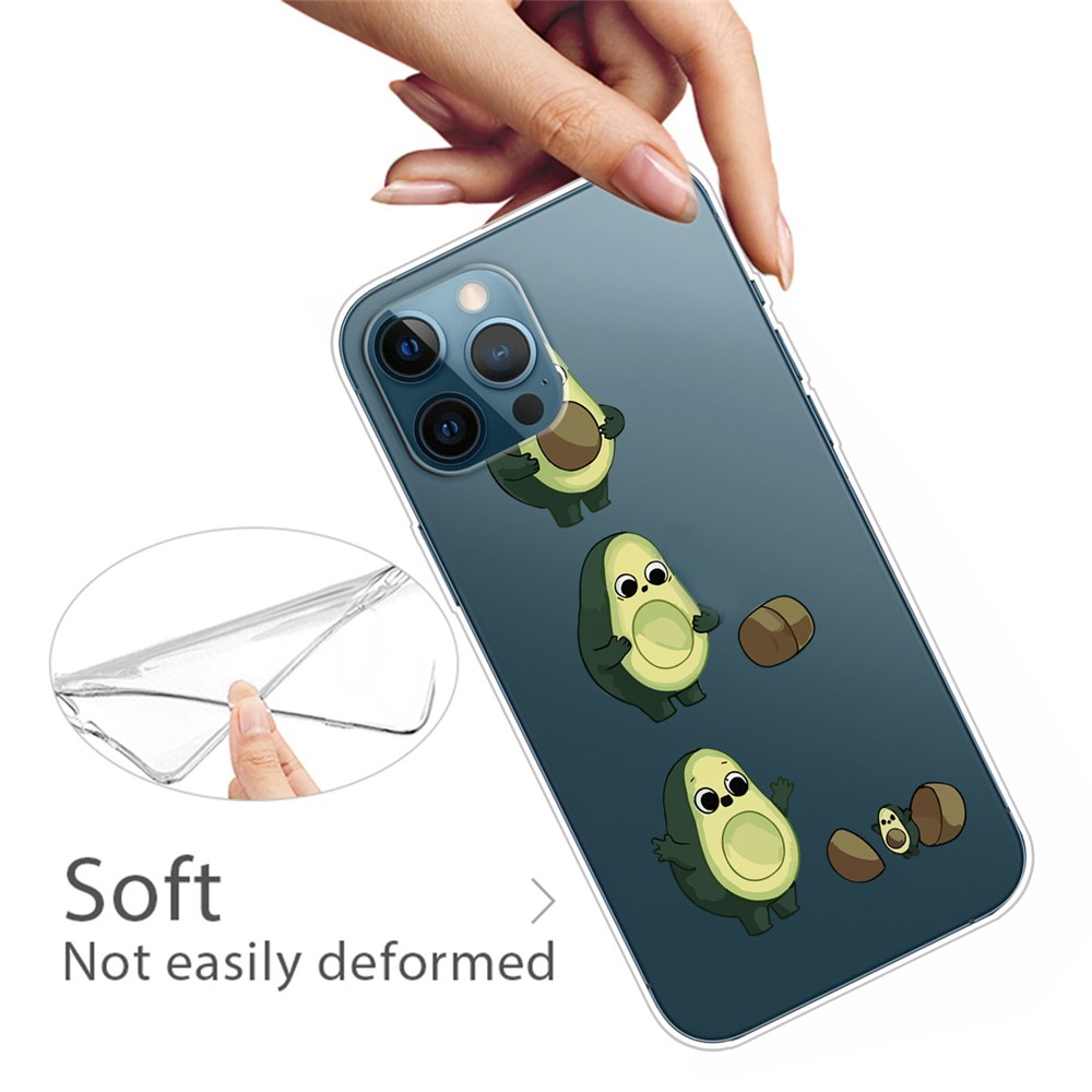 Ultra Slim Pattern Printing Flexible Light Weight TPU Protective Case for iPhone 13 Pro Max 6.7 inch - Avocado-2