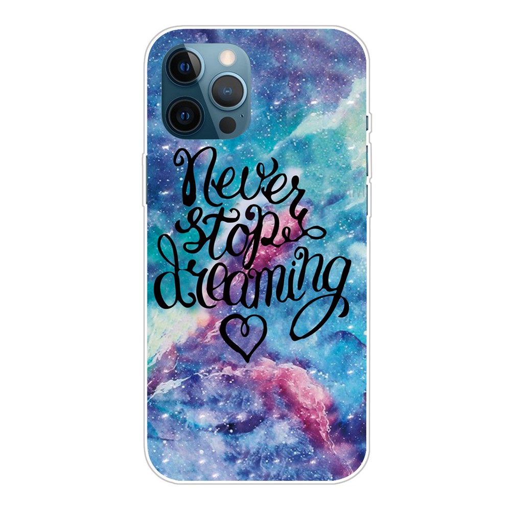 Cute Pattern Printing Soft TPU Scratch-Resistant Shockproof Protective Phone Case for iPhone 13 Pro 6.1 inch - Never Stop Dreaming-1