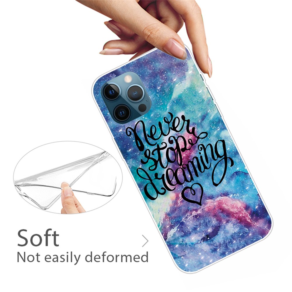 Cute Pattern Printing Soft TPU Scratch-Resistant Shockproof Protective Phone Case for iPhone 13 Pro 6.1 inch - Never Stop Dreaming-3