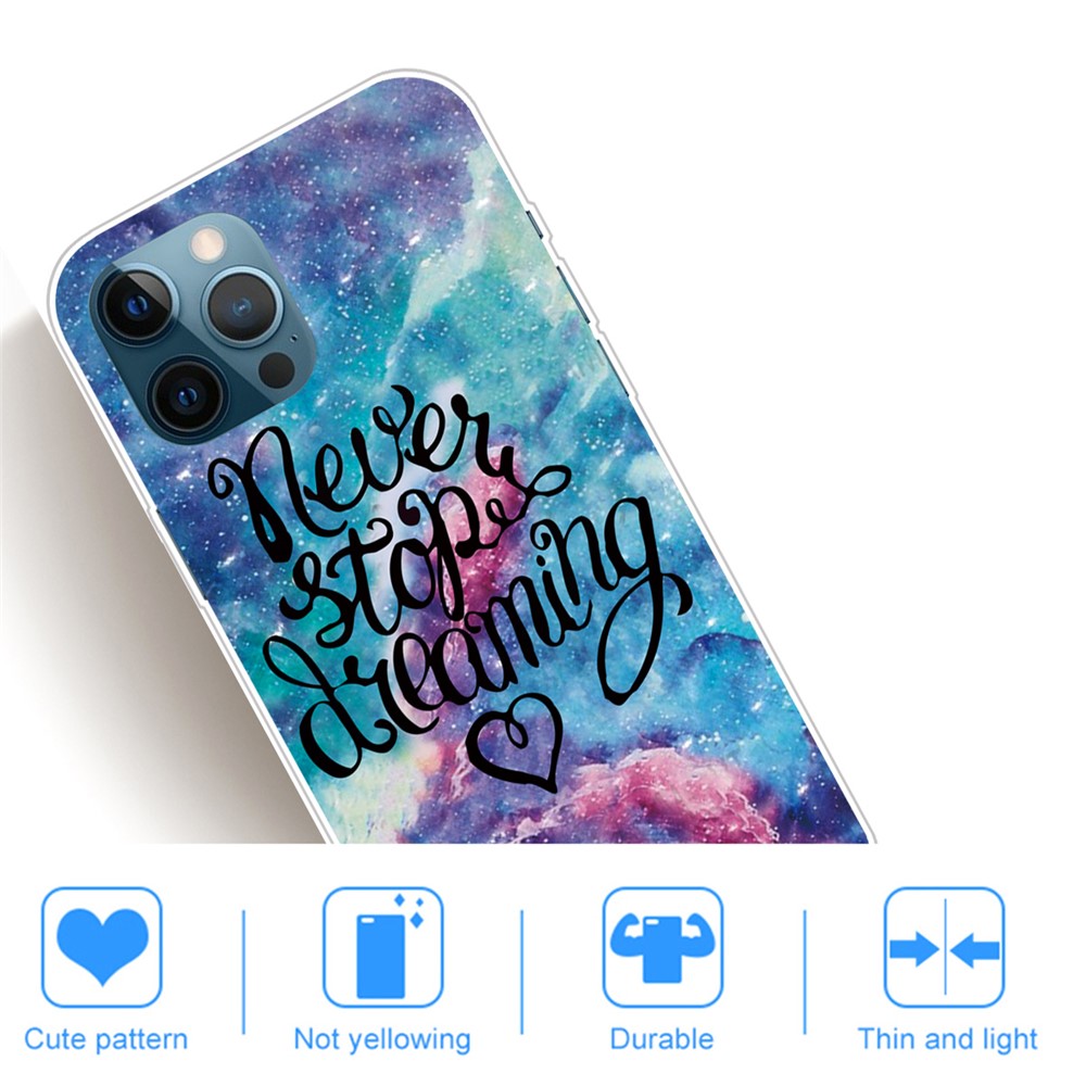 Cute Pattern Printing Soft TPU Scratch-Resistant Shockproof Protective Phone Case for iPhone 13 Pro 6.1 inch - Never Stop Dreaming-4