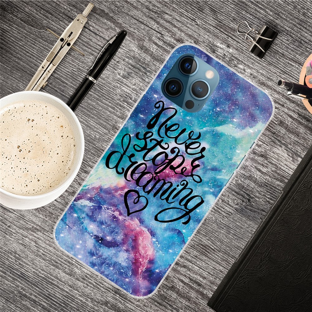Cute Pattern Printing Soft TPU Scratch-Resistant Shockproof Protective Phone Case for iPhone 13 Pro 6.1 inch - Never Stop Dreaming-5