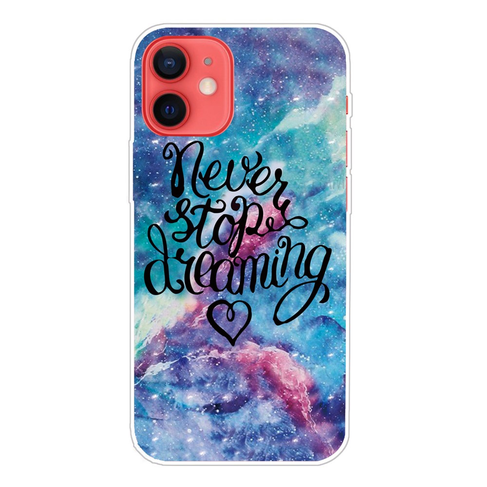 Fashion Pattern Printing Clear Shockproof Protective Soft TPU Phone Case Cover for iPhone 13 6.1 inch - Never Stop Dreaming-1