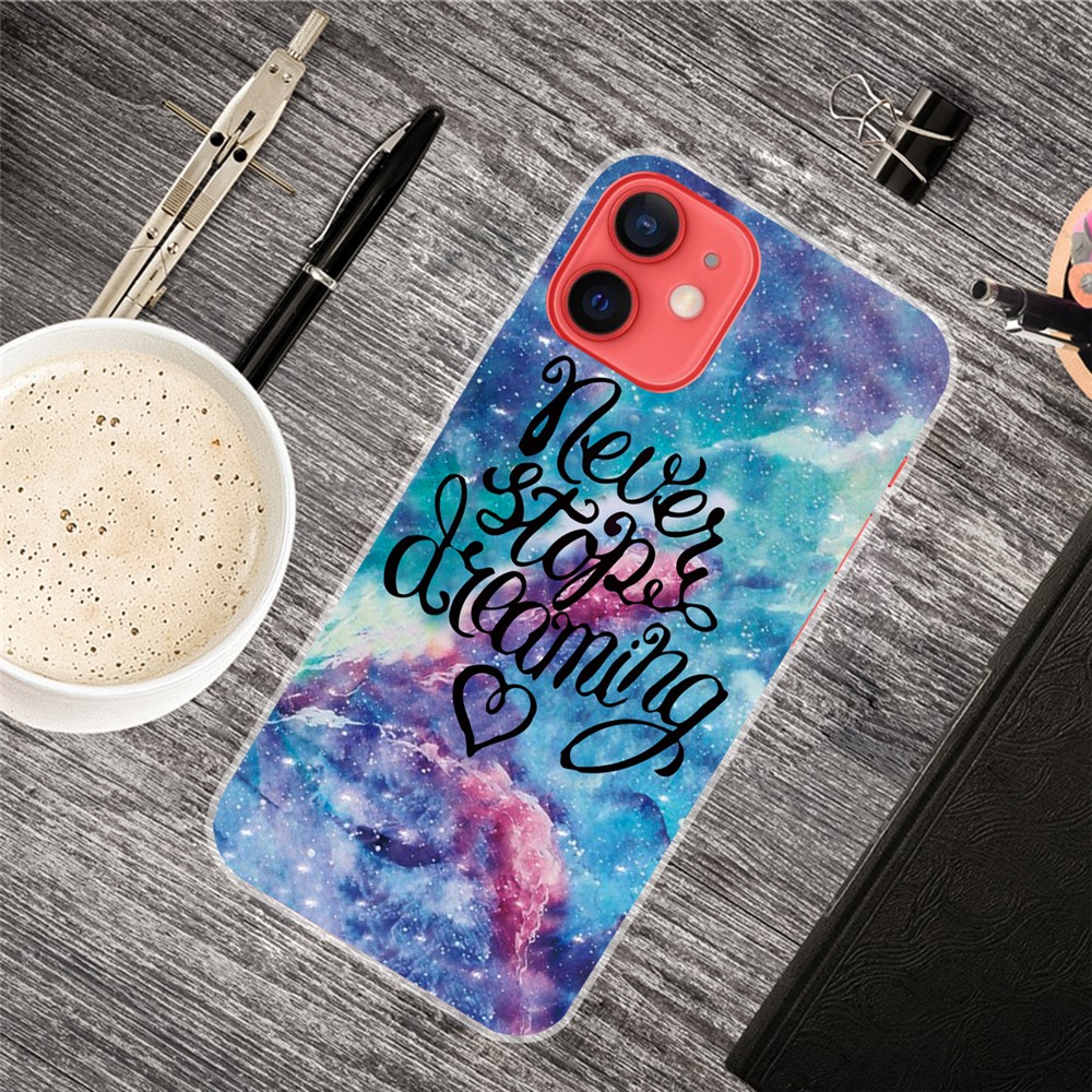 Fashion Pattern Printing Clear Shockproof Protective Soft TPU Phone Case Cover for iPhone 13 6.1 inch - Never Stop Dreaming-5