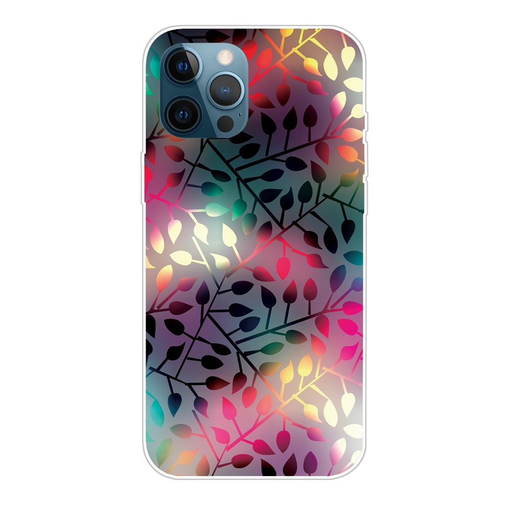 Super Fashion 3D Pattern Printing Soft TPU Case Lovely Back Rubber Shell for iPhone 13 Pro Max 6.7 inch - Treasures Leaves-1
