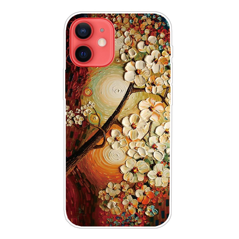 Pattern Printing IMD TPU Back Case for iPhone 13 6.1-inch - Flower-1