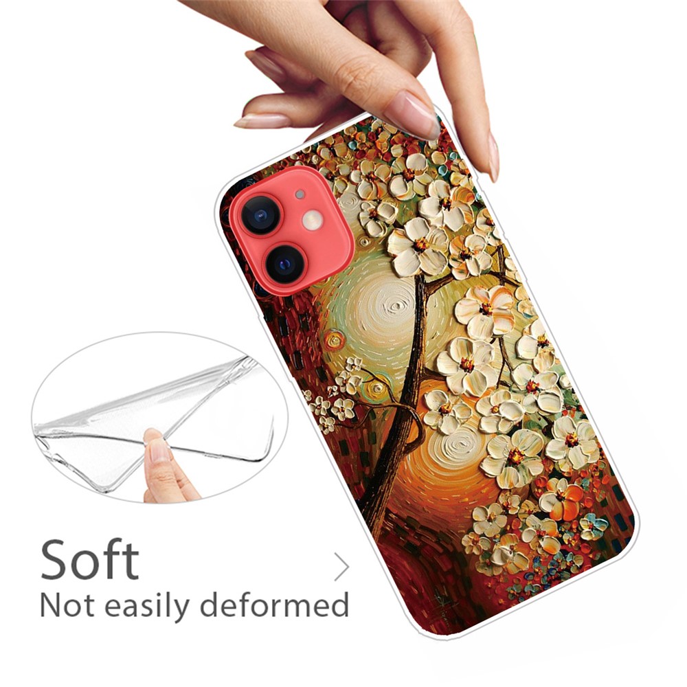 Pattern Printing IMD TPU Back Case for iPhone 13 6.1-inch - Flower-3
