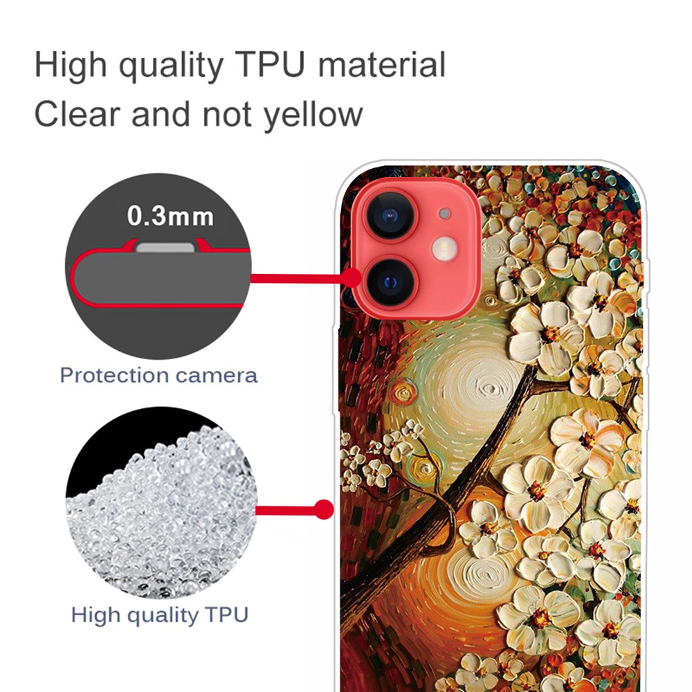 Pattern Printing IMD TPU Back Case for iPhone 13 6.1-inch - Flower-4