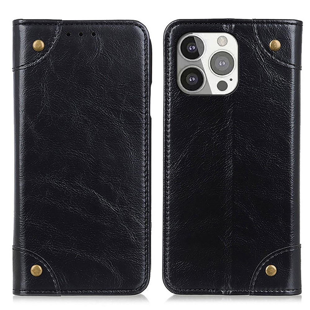 Magnetic Auto-absorbed Wallet Stand Leather Case Shell for iPhone 13 Pro 6.1 inch - Black-1