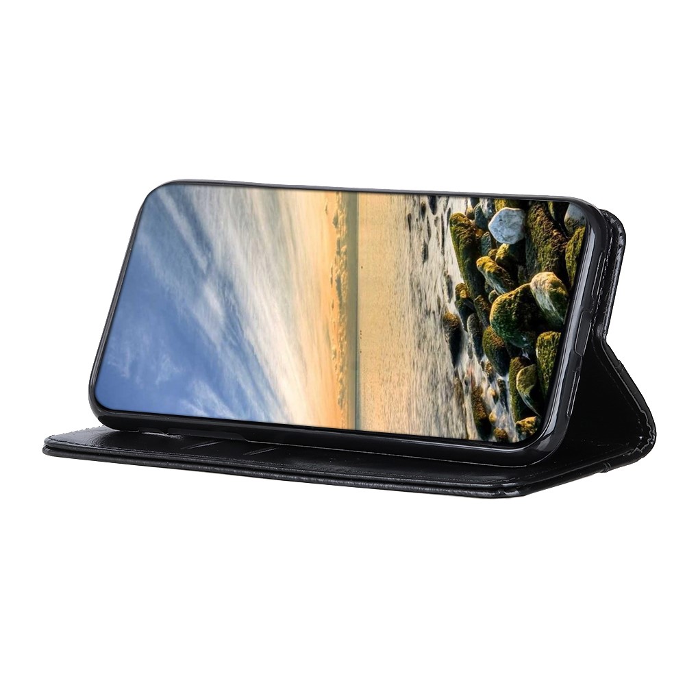Magnetic Auto-absorbed Wallet Stand Leather Case Shell for iPhone 13 Pro 6.1 inch - Black-4