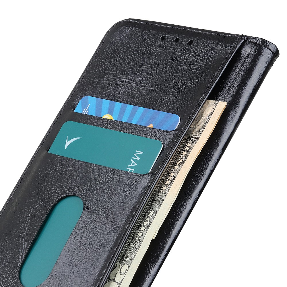 Magnetic Auto-absorbed Wallet Stand Leather Case Shell for iPhone 13 Pro 6.1 inch - Black-7