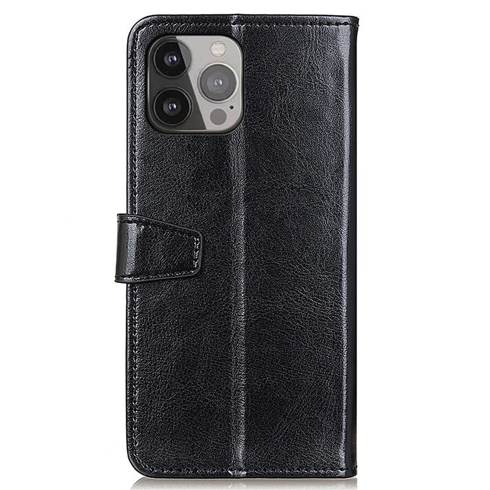 PU Leather Stand Phone Case with Card Slots and Cash Pocket for iPhone 13 Pro Max 6.7 inch - Black-3