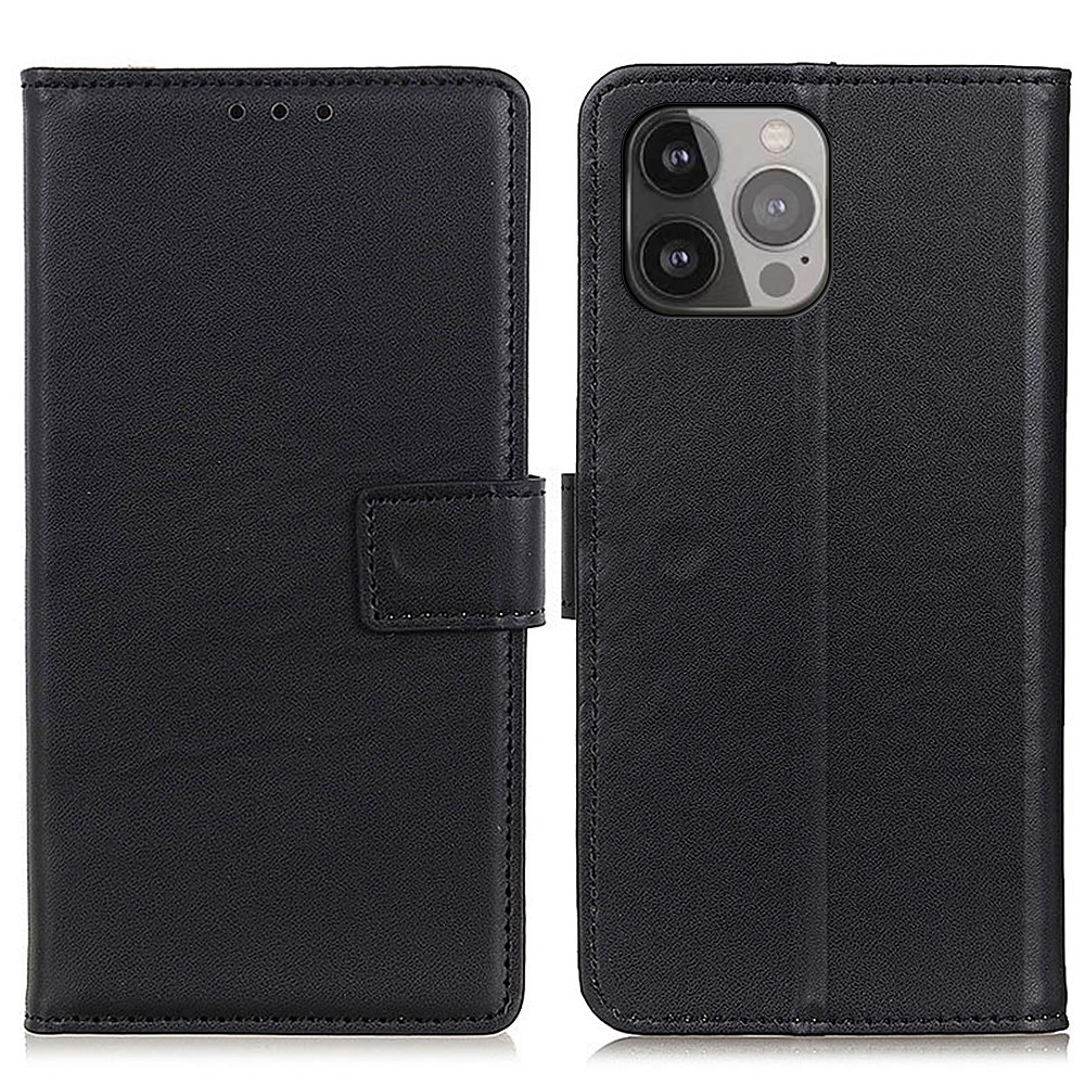 Shockproof Leather Stand Wallet Design Phone Case Shell for iPhone 13 Pro Max 6.7 inch - Black-1