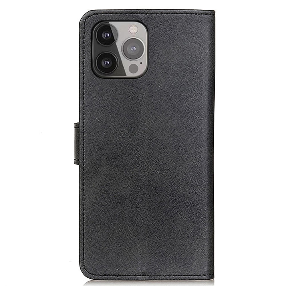 Leather Stand Wallet Design Cell Phone Protection Case Shell for iPhone 13 Pro Max 6.7 inch - Black-3