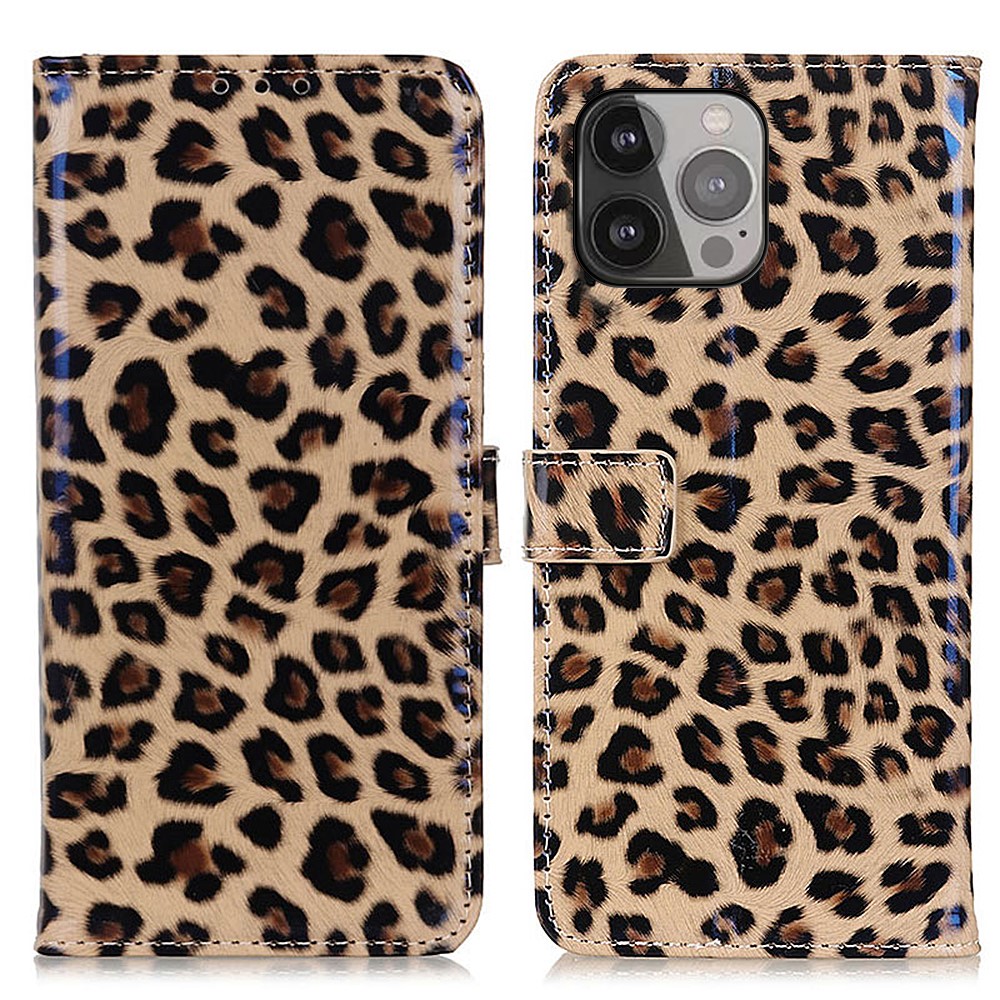 Leopard Pattern PU Leather Stand Wallet Design Full Protection Phone Case Cover for iPhone 13 Pro Max 6.7 inch-1