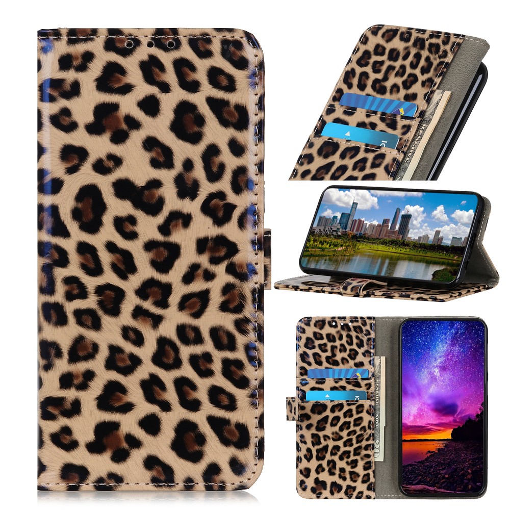 Padrão de Leopardo PU Pulho de Catadela de Catadela de Protenciono Completo Capa de Casa de Casa Para Iphone 13 Pro Max Max 6,7 Polegado