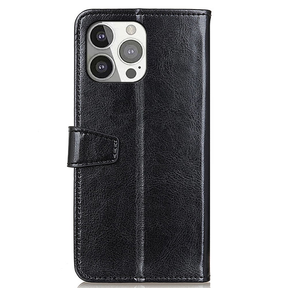 Full Protection Wallet Stand Design Leather Protective Case for Phone 13 Pro 6.1-inch - Black-3