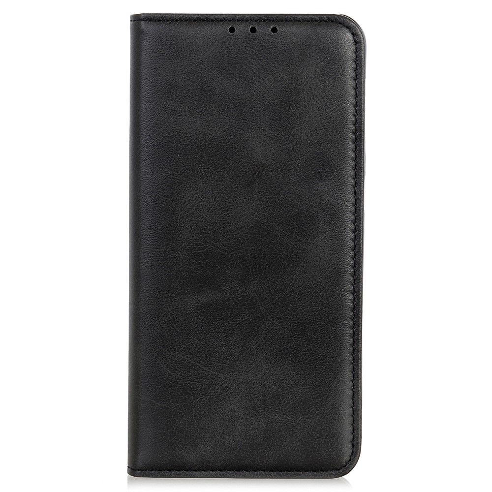 Split Leather Magnetic Auto-absorbed Wallet Phone Stand Shell Case for iPhone 13 6.1 inch - Black-2