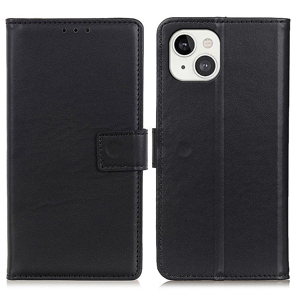 Shockproof Leather Magnetic Clasp Stand Wallet Design Phone Case Shell for iPhone 13 6.1 inch - Black-1