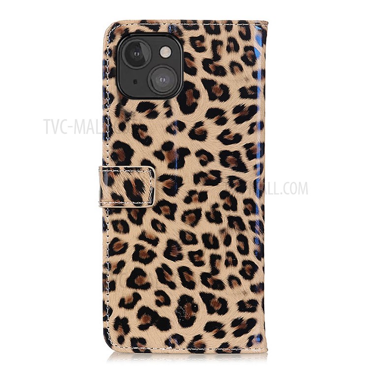 Leopard Pattern Leather Wallet Design Phone Stand Case Protective Cover for iPhone 13 mini 5.4 inch-3