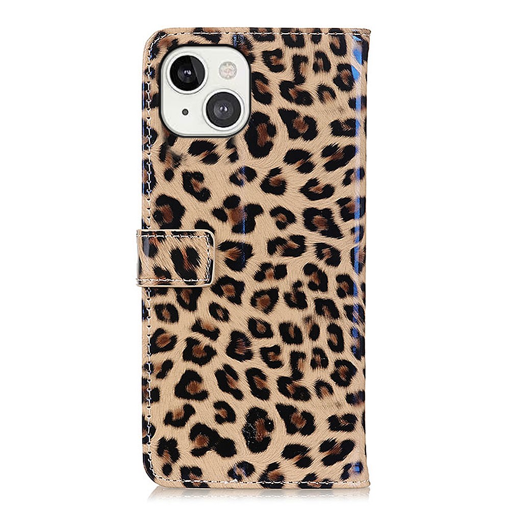 Full Protection Leopard Pattern PU Leather Stand Wallet Phone Case Shell for iPhone 13 6.1 inch-3