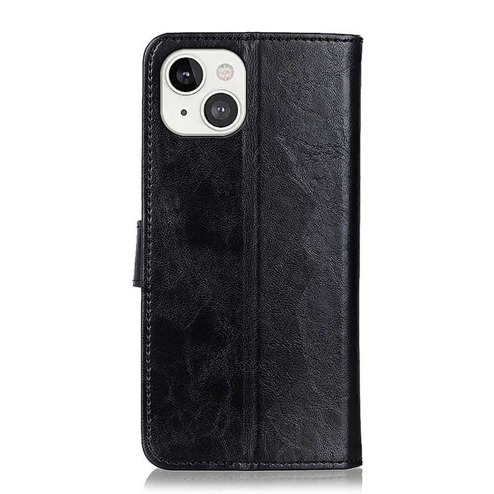 Leather Wallet Case Phone Protective Cover Stand Shell for iPhone 13 6.1 inch - Black-3