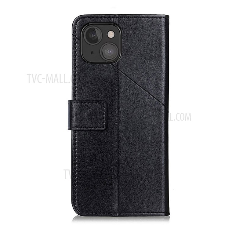 Full Coverage PU Leather Phone Protection Stand Case with Secure Magnetic Closure for iPhone 13 mini 5.4 inch - Black-3