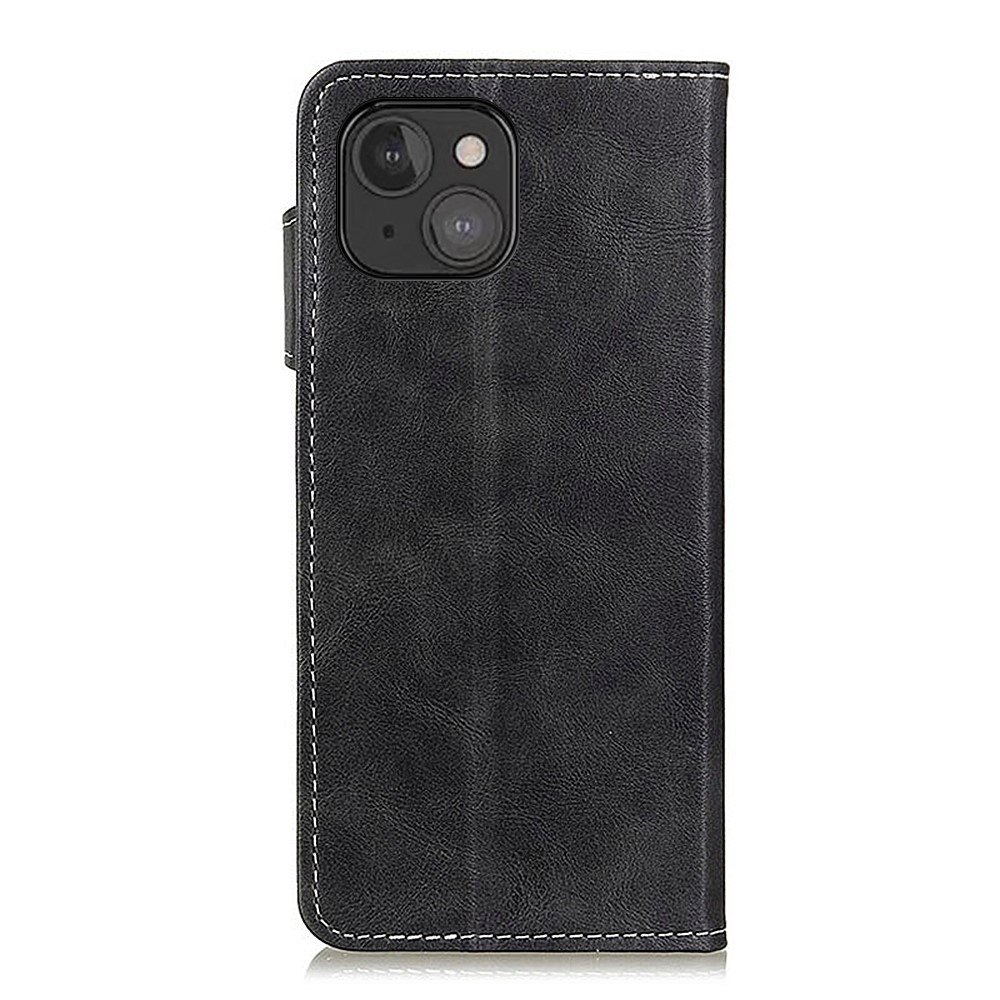 Anti-Scratch S-shape Textured PU Leather Flip Stand Protective Case Cover for iPhone 13 mini 5.4 inch - Black-3