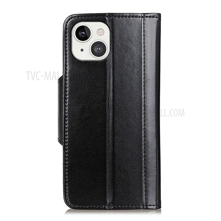 Magnetic Stand Flip Protective Cover Book Style PU Leather Stand Wallet Case for iPhone 13 6.1 inch - Black-3