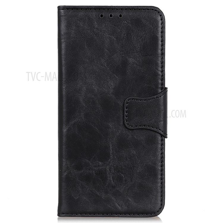 Premium Crazy Horse Texture PU Leather Case Wallet Flip Cover with Magnetic Closure for iPhone 13 6.1 inch - Black-2