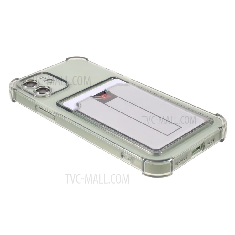 Soft TPU Anti-Scratch Shockproof Protective Case with Card Holder Slot for iPhone 12 mini 5.4 inch - Transparent Black-4