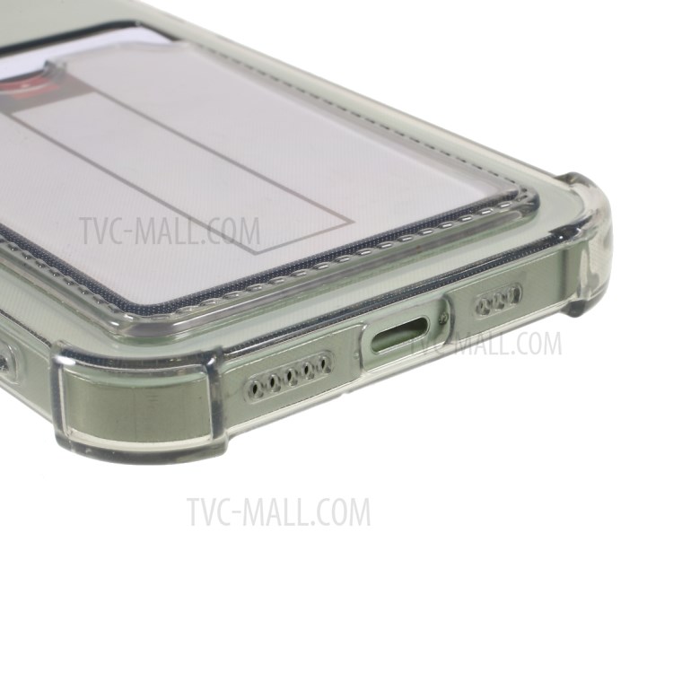 Soft TPU Anti-Scratch Shockproof Protective Case with Card Holder Slot for iPhone 12 mini 5.4 inch - Transparent Black-5