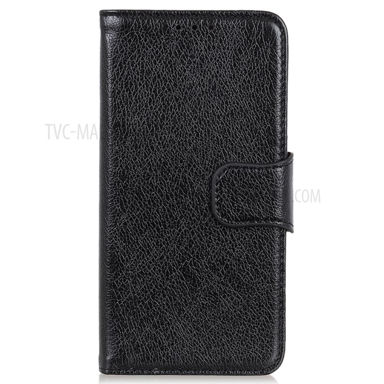 Nappa Texture Magnetic Clasp Split Leather Stand Wallet Phone Cover Case for iPhone 13 6.1 inch - Black-2