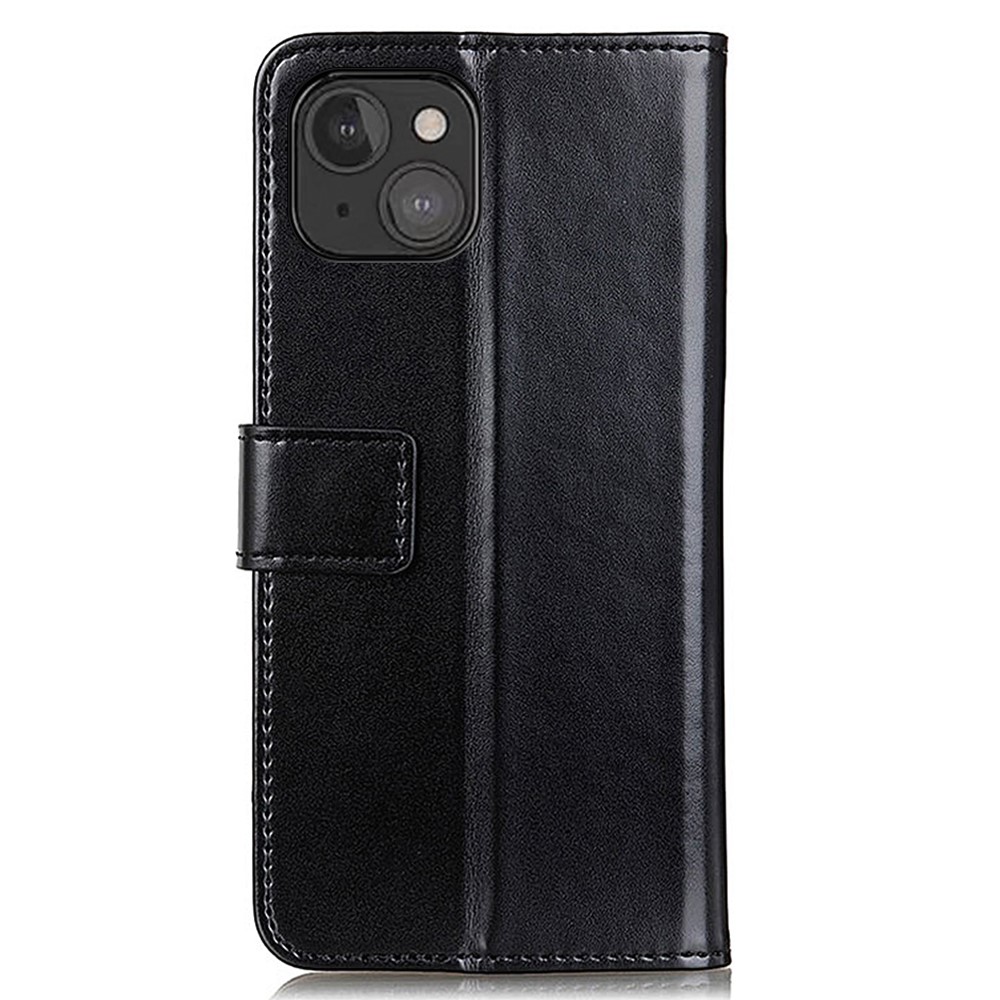 Smooth Surface PU Leather Wallet Case with Stand for iPhone 13 6.1 inch Mobile Phone Shell - Black-3