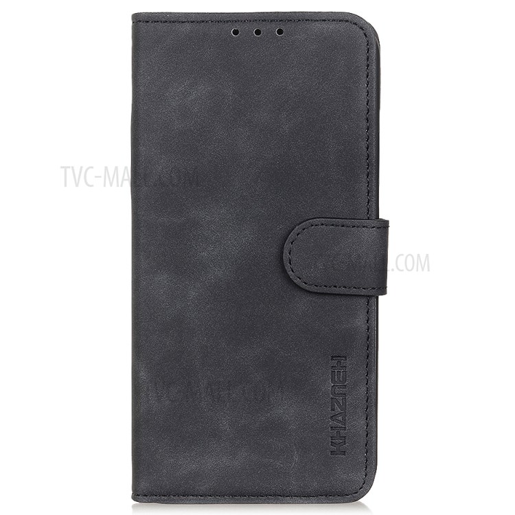 KHAZNEH Vintage Style Leather Stand Case Wallet Phone Cover Shell for iPhone 13 Pro 6.1 inch - Black-2