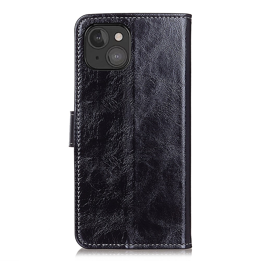 Retro Style Crazy Horse Texture Leather Wallet Stand Phone Case for iPhone 13 Mini 5.4-inch - Black-3