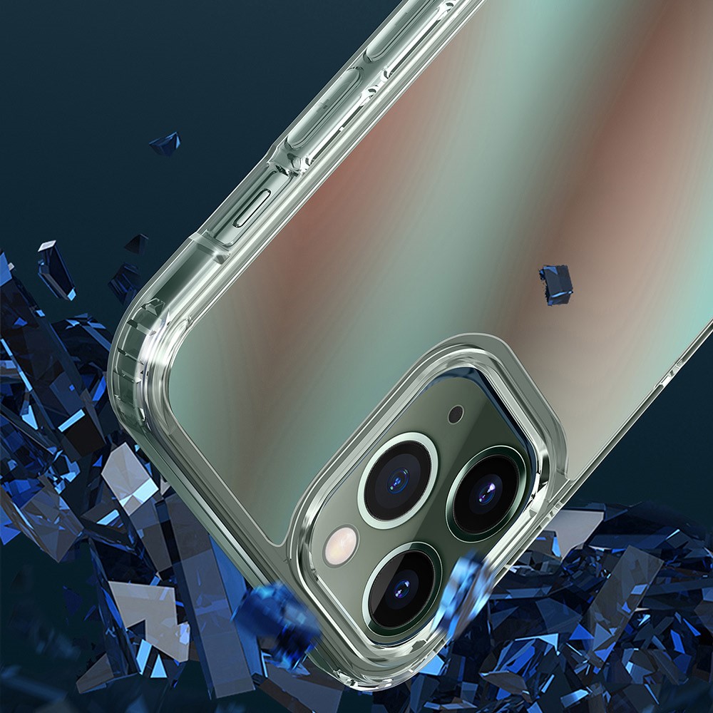 FUKELAI Optical Ice Crystal Series Clear Colorful Transparent Slim Fit Shockproof PC TPU Protective Cover for iPhone 11 Pro Max 6.5 inch - Green Light-5